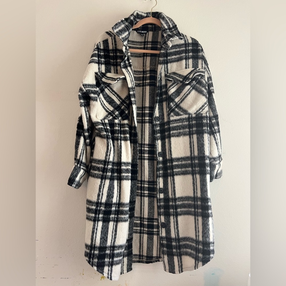 Extra long shirt jacket flannel by Steve Madden Size S